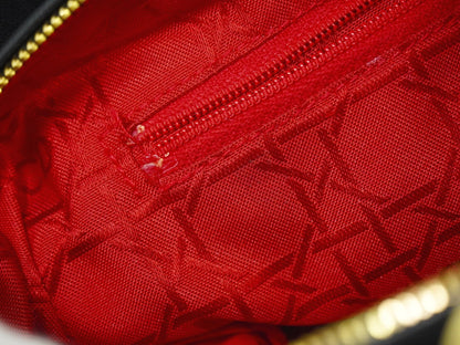 Christian Dior Lady cannage Matelassé, BLACK, LEATHER, Handbag