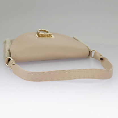 Salvatore Ferragamo Gancini Shoulder Bag Leather, PINK, LEATHER, Shoulder bag