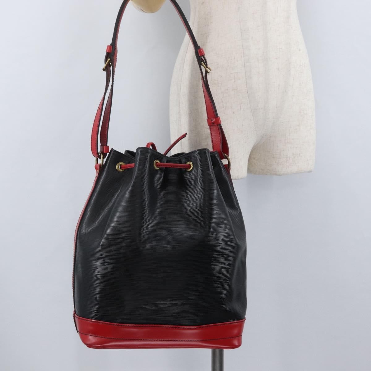 Louis Vuitton Bicolor Noe Handbag Epi Leather, BLACK, LEATHER, Shoulder bag