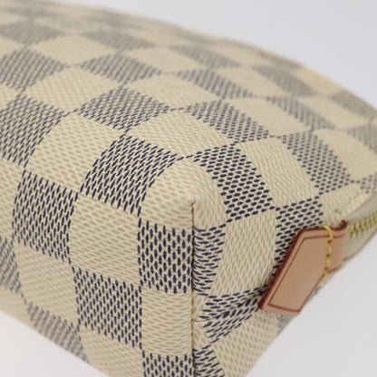 Louis Vuitton Cosmetic Pouch Damier, WHITE, CANVAS, Toiletry Case