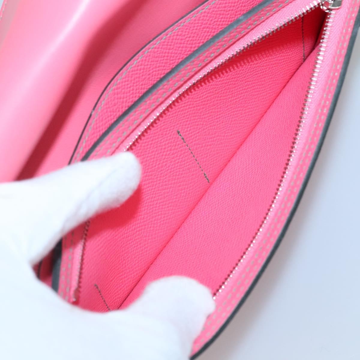 Hermes Camail Wallet Epsom, PINK, LEATHER, Wallets