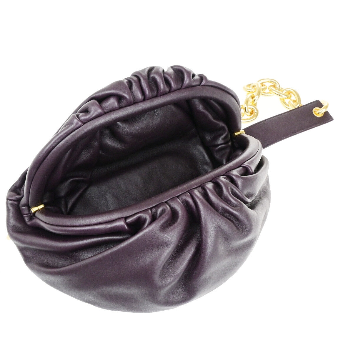 Bottega Veneta The Chain Pouch Leather, BURGUNDY, LEATHER, Clutche & pouche