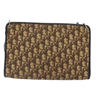 Christian Dior Vintage Trotter Shoulder Bag Canvas, BROWN, CANVAS, Shoulder bag