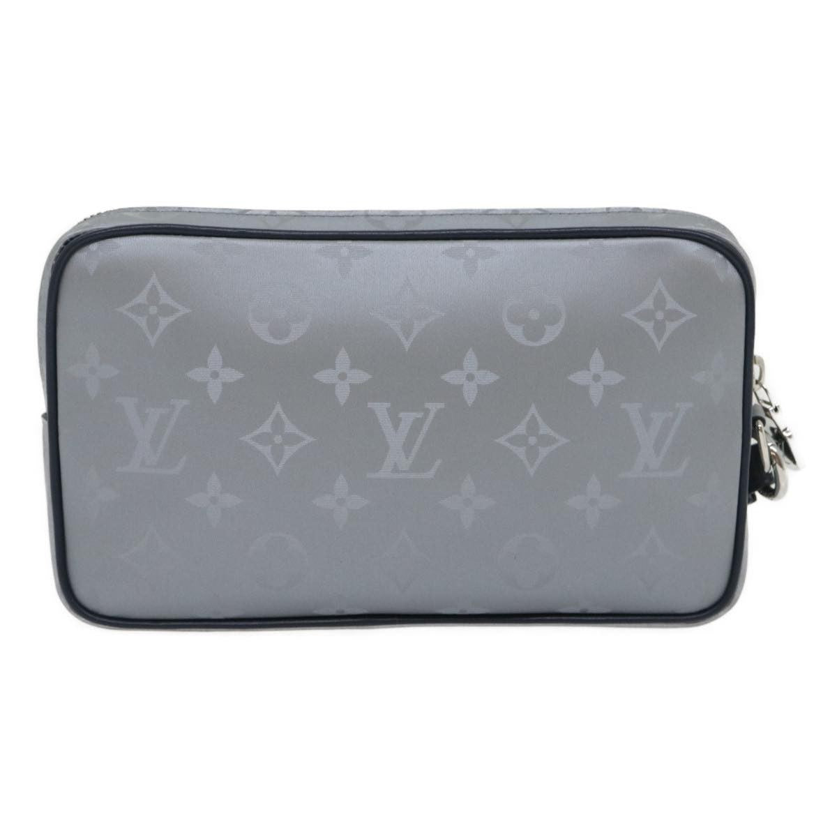 Louis Vuitton Alpha Clutch Limited Edition Monogram Satellite Canvas, Silver, Nylon, Clutch