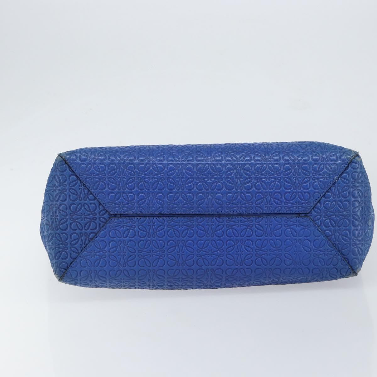 Loewe Vintage Anagram Tote Leather, BLUE, LEATHER, Tote bag