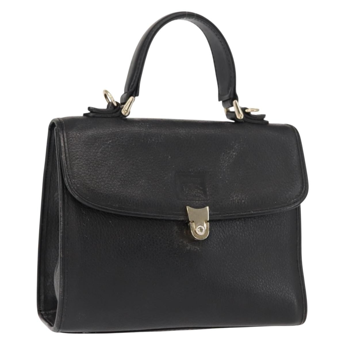 Burberry Vintage Handbag Leather, BLACK, LEATHER, Handbag