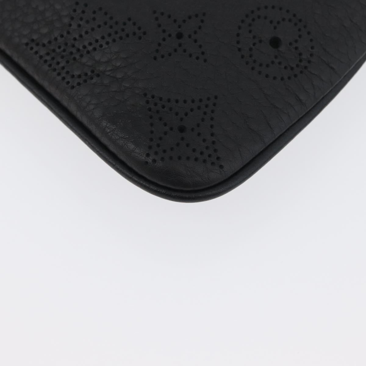 Louis Vuitton Selene Pochette Mahina Leather, Black, Leather, Clutch