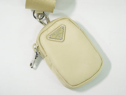 Prada Double Buckle Flap Messenger Bag Re-Nylon, BEIGE, NYLON, Shoulder bag