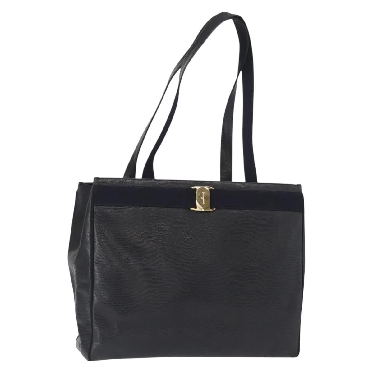 Salvatore Ferragamo Vala tote Leather, NAVY, LEATHER, Tote bag