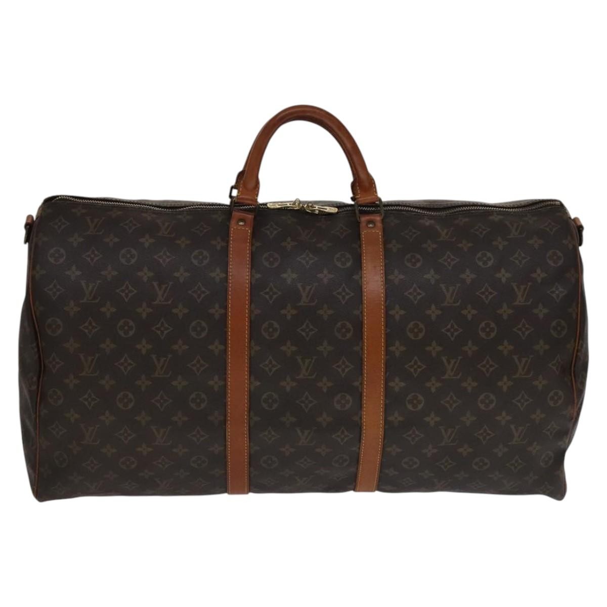 Louis Vuitton Keepall Bandouliere Bag Monogram Canvas, BROWN, CANVAS, Travel bag