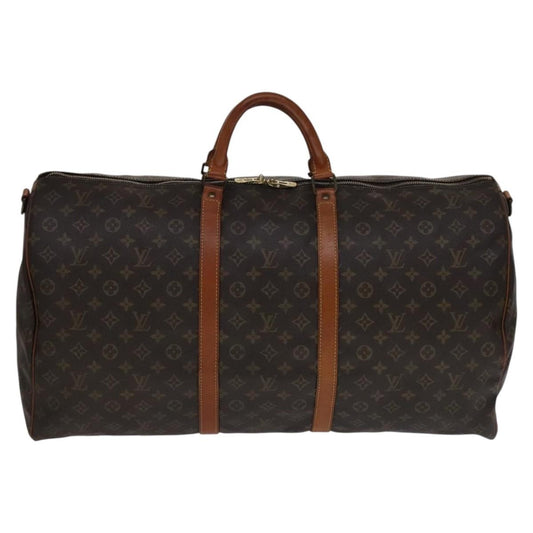 Louis Vuitton Keepall Bandouliere Bag Monogram Canvas, BROWN, CANVAS, Travel bag