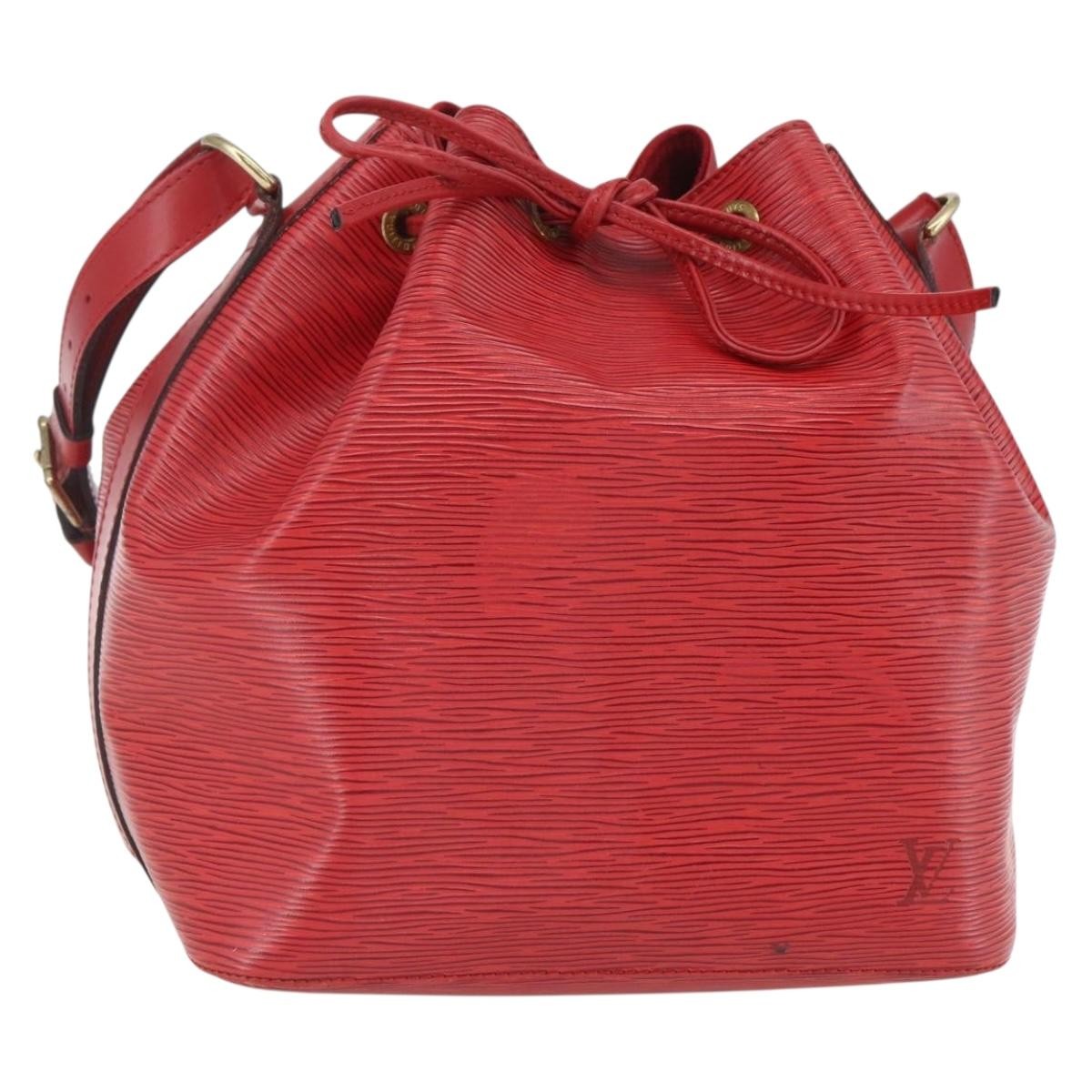 Louis Vuitton Petit Noe Handbag Epi Leather, RED, LEATHER, Shoulder bag