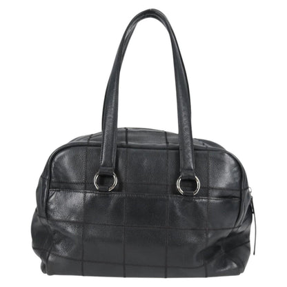 Chanel Square Stitch Shoulder Bag Quilted Caviar, BLACK, LEATHER, Shoulder bag