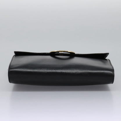 Celine Vintage Circle Logo Crossbody Bag Leather, BLACK, LEATHER, Crossbody bag