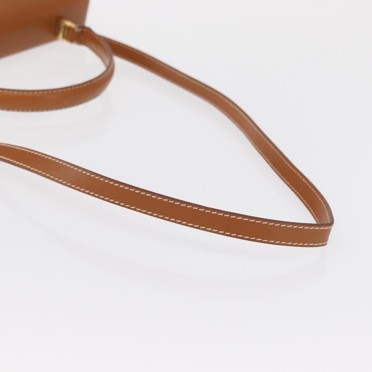 Salvatore Ferragamo Gancini handbag Leather, BROWN, LEATHER, Handbag