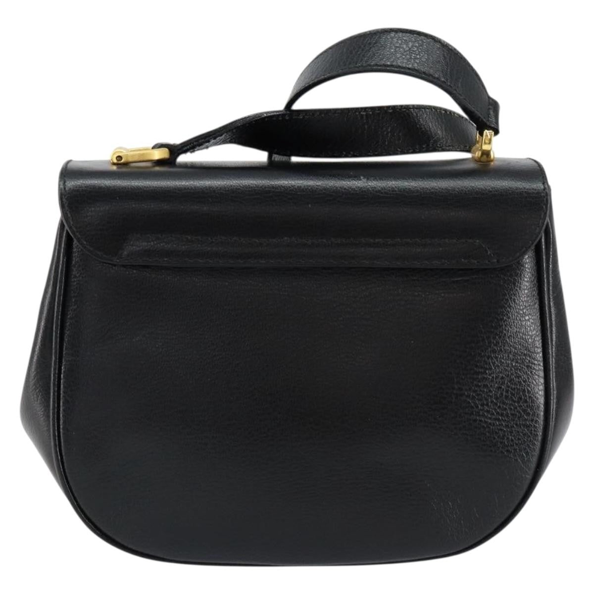 Salvatore Ferragamo Gancini Shoulder Bag Leather, BLACK, LEATHER, Shoulder bag