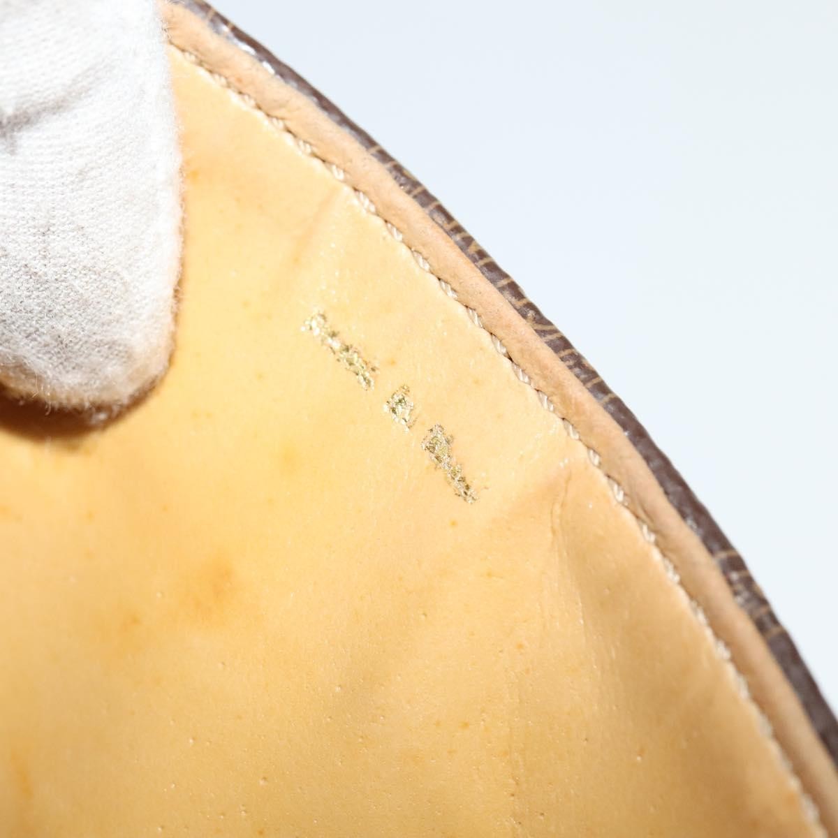 Celine Vintage Macadam Shoulder Bag Canvas and Leather, BROWN, CANVAS, Shoulder bag