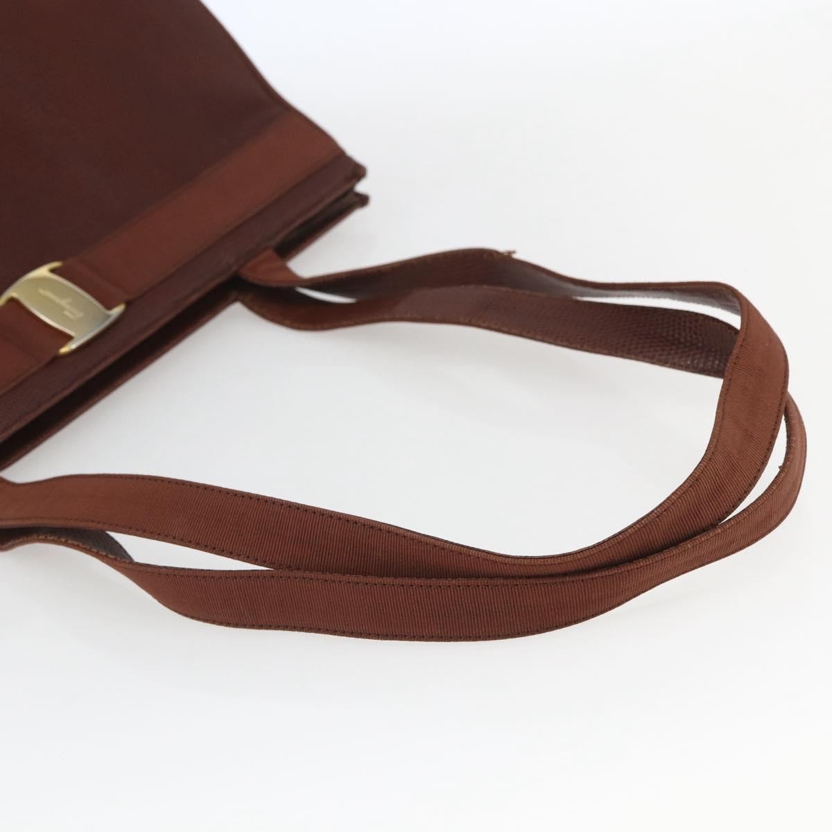 Salvatore Ferragamo Vala Shoulder Bag Leather, BROWN, LEATHER, Shoulder bag