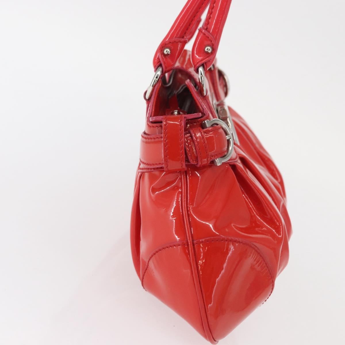 Salvatore Ferragamo Gancini handbag Patent leather, RED, PATENT_LEATHER, Handbag