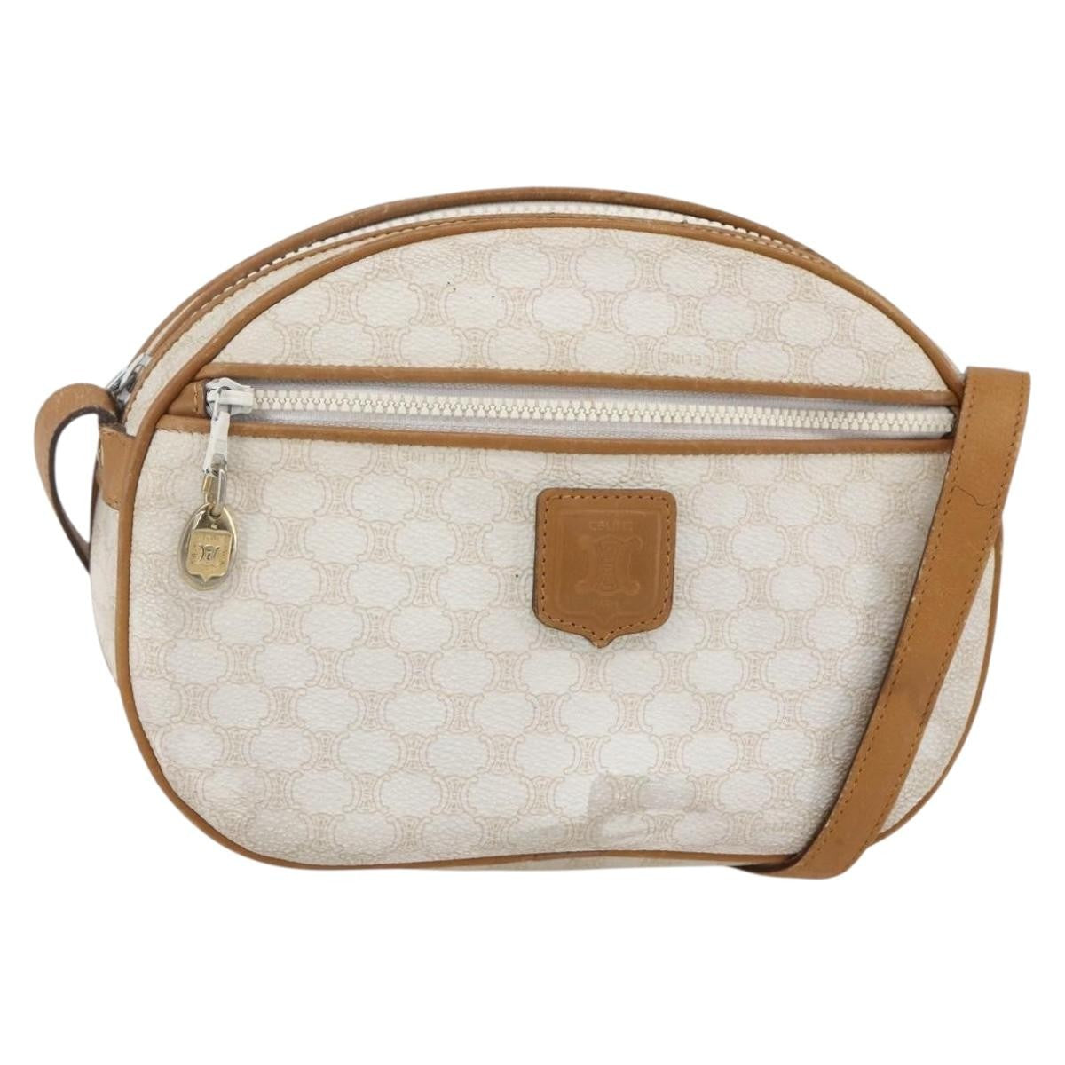 Celine Macadam Shoulder Bag PVC Leather, WHITE, PVC, Shoulder bag