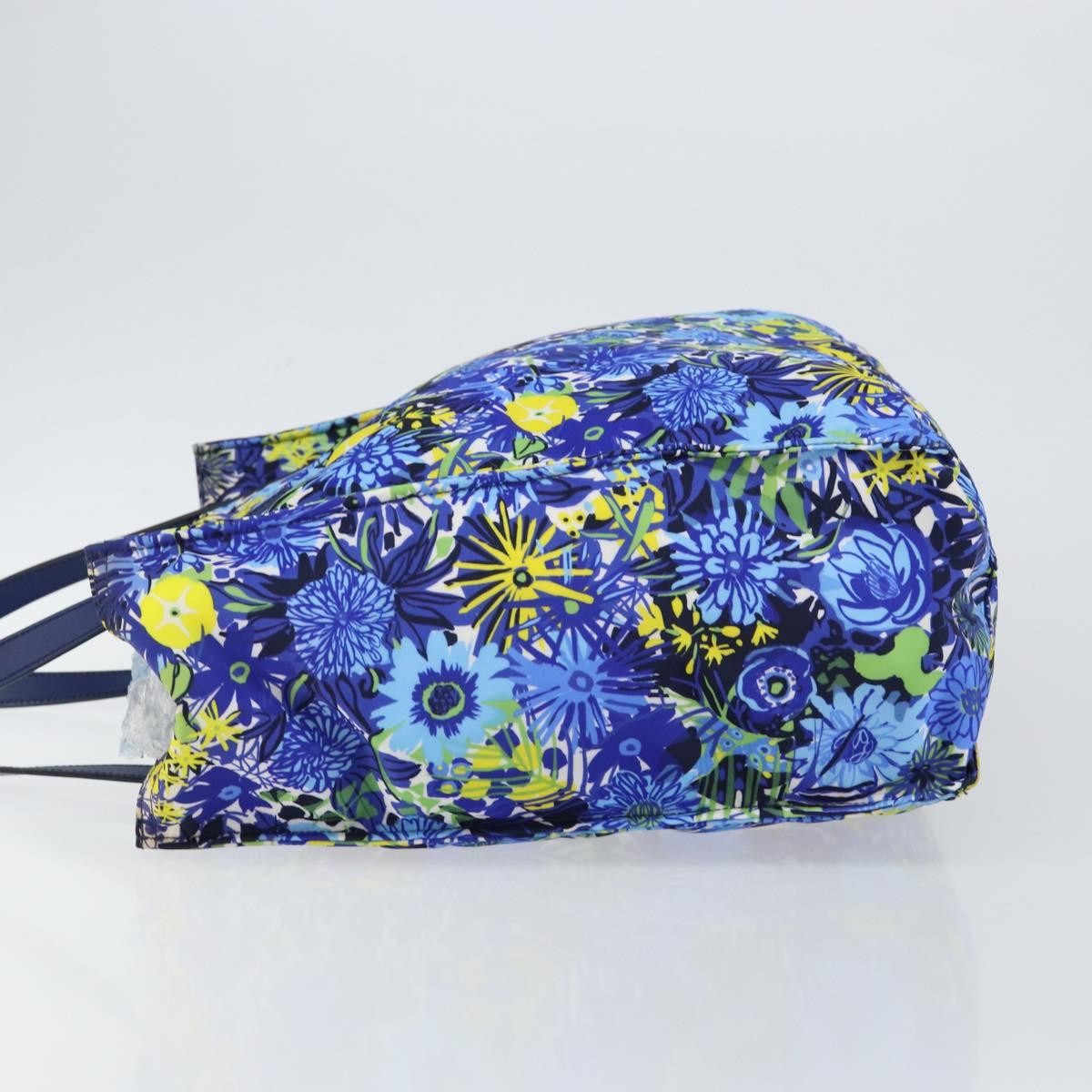 Prada Floreal Tote Printed Tessuto, Blue, Nylon, Tote Bag