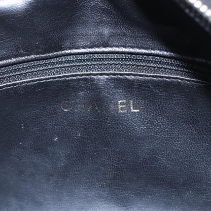 Chanel Vintage Toiletry Pouch Leather, Black, Patent Leather, Clutch