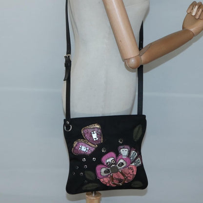 Prada Flat Crossbody Bag Tessuto, BLACK, NYLON, Shoulder bag