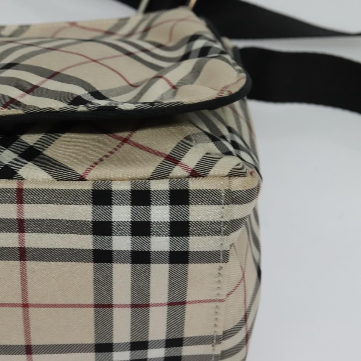 Burberry Nova Check Blue Label Nylon, Beige, Nylon, Shoulder Bag