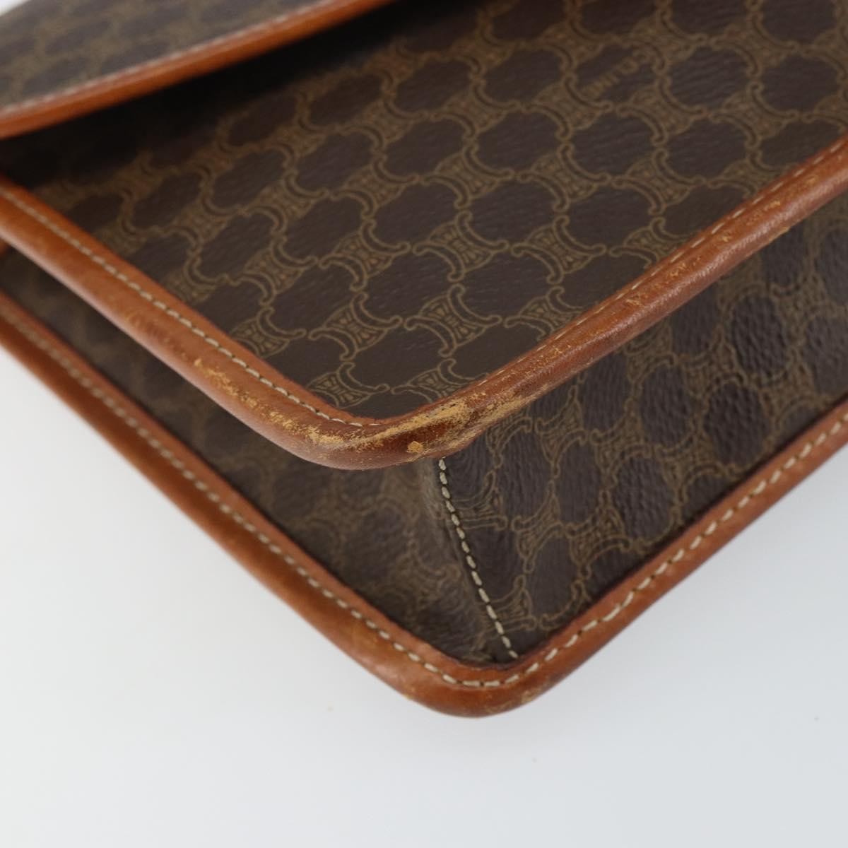 Celine Circle Logo Shoulder Bag Canvas, BROWN, CANVAS, Shoulder bag