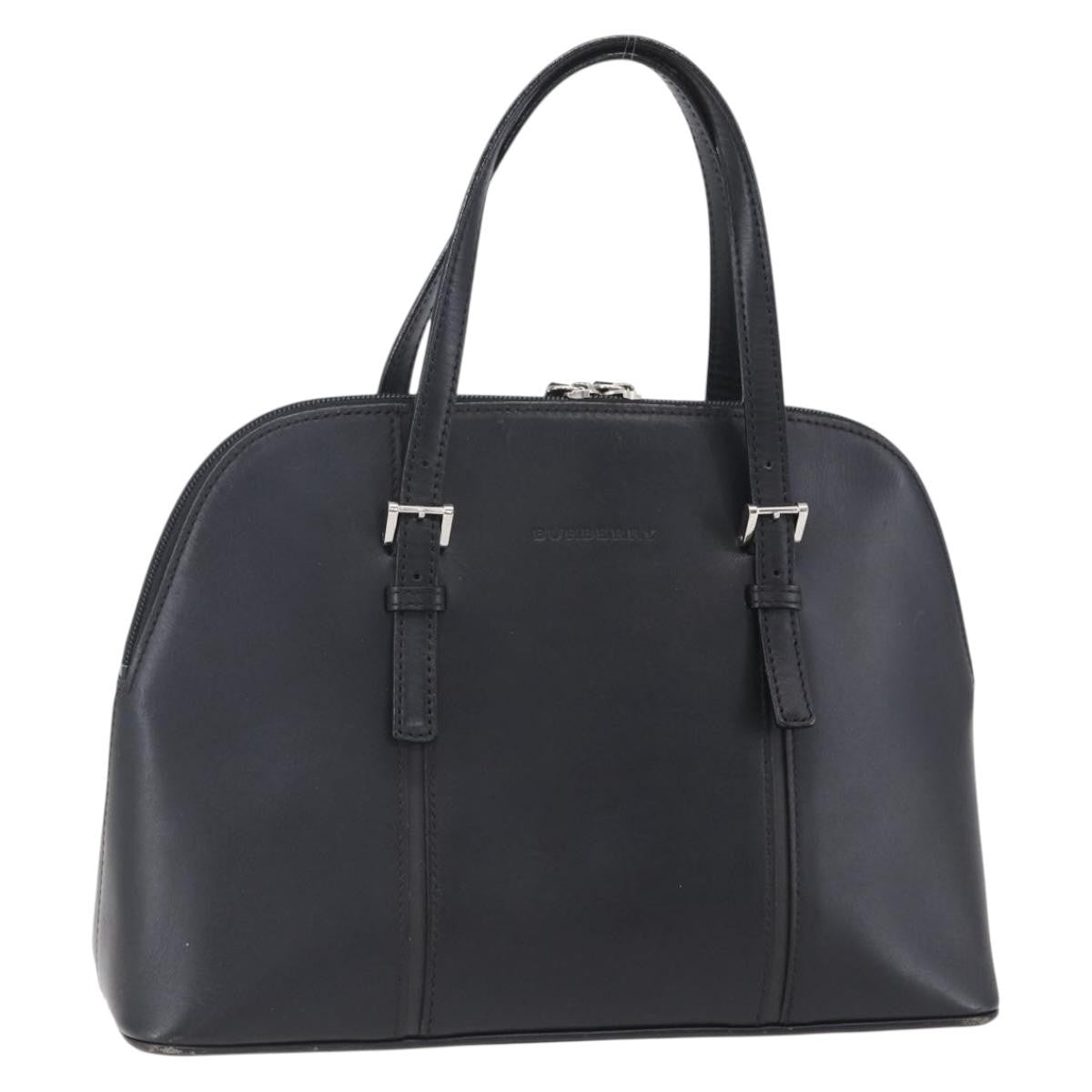 Burberry Vintage Handbag Leather, BLACK, LEATHER, Handbag