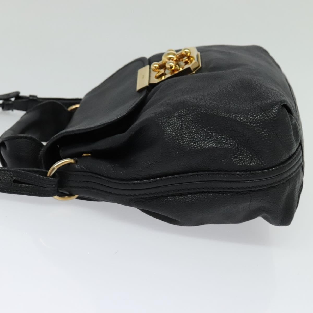Chloe Elsie Satchel Leather, BLACK, LEATHER, Handbag