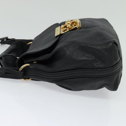 Chloe Elsie Satchel Leather, BLACK, LEATHER, Handbag
