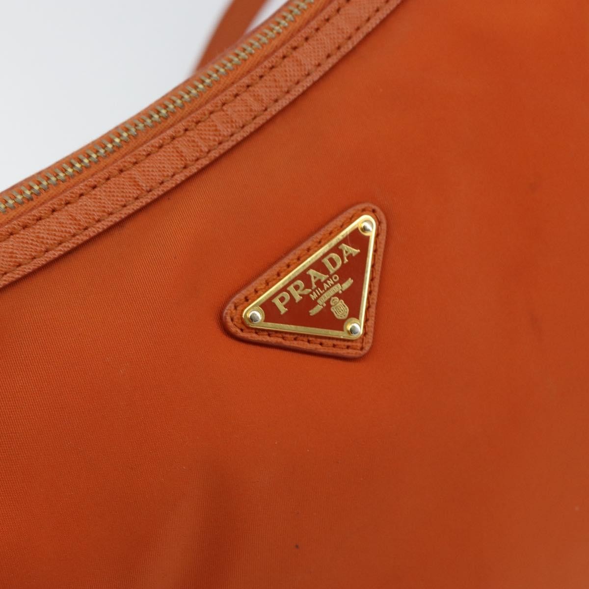 Prada Flat Messenger Tessuto with Leather, Orange, Nylon, Shoulder Bag