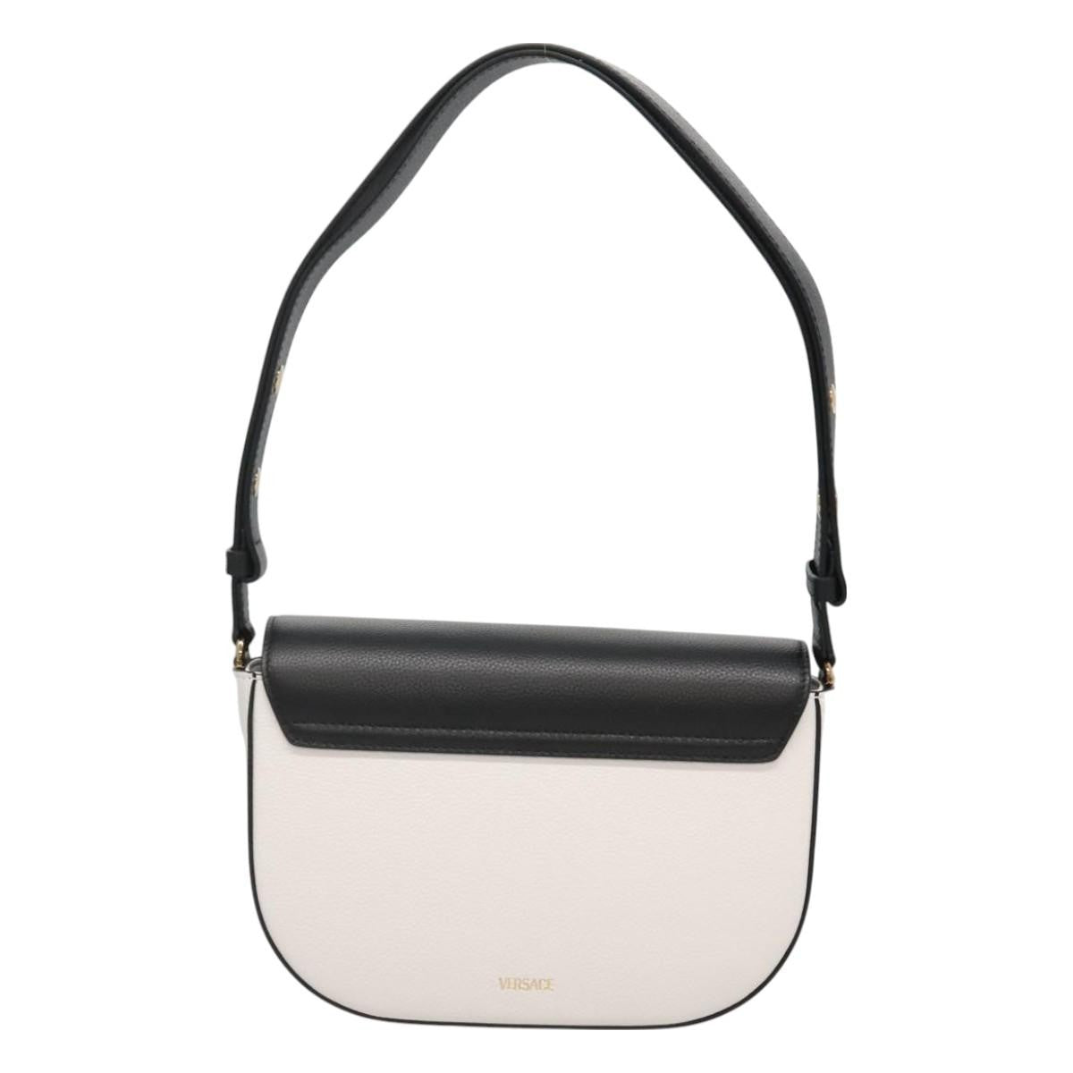 Versace Virtus Flap Messenger Bag Leather, WHITE, LEATHER, Crossbody bag