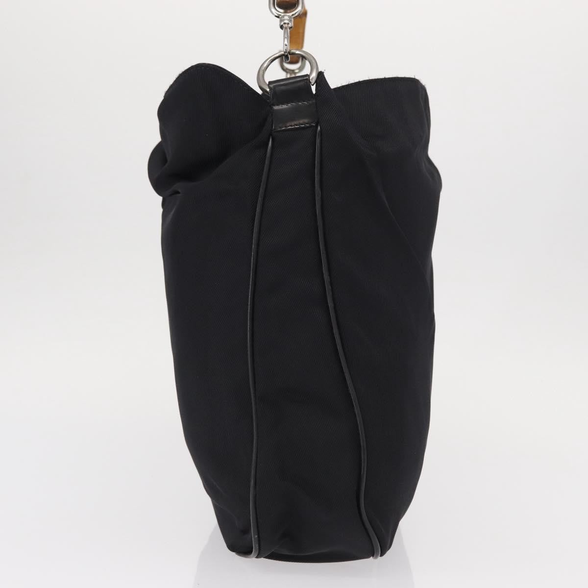 Gucci Vintage Bamboo Shoulder Bag Canvas, BLACK, CANVAS, Shoulder bag