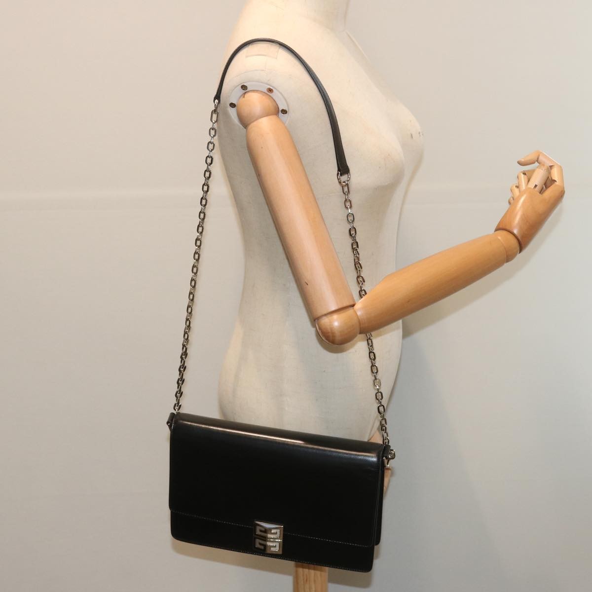 Givenchy 4G Chain Crossbody Bag Leather, BLACK, LEATHER, Crossbody bag