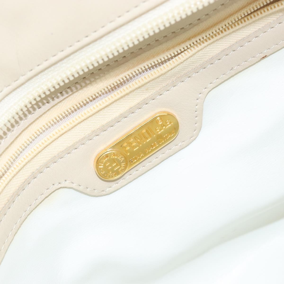 Fendi Wave Stitch Handbag Leather, BEIGE, LEATHER, Handbag