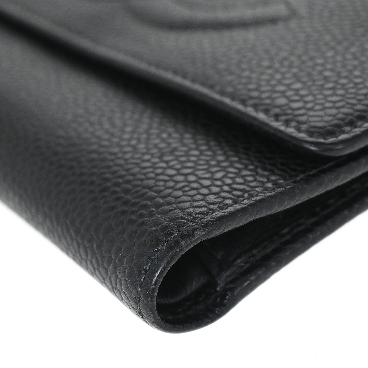Chanel Timeless CC French Wallet Caviar, Black, Calfskin, Wallet