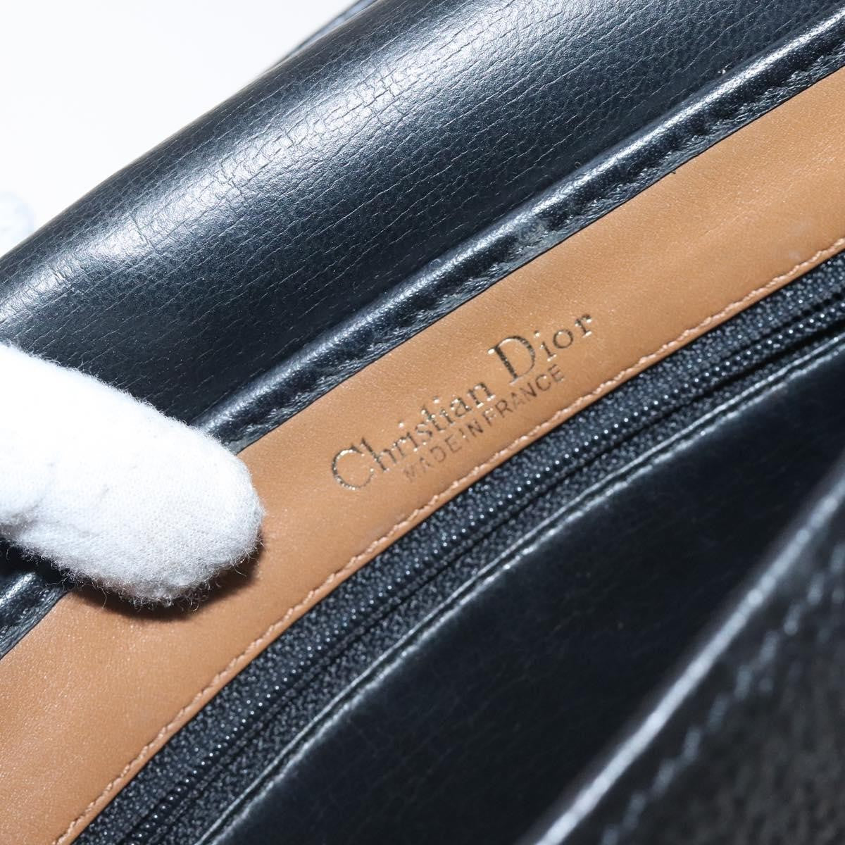 Christian Dior Vintage CD Flap Shoulder Bag Leather, BLACK, LEATHER, Shoulder bag