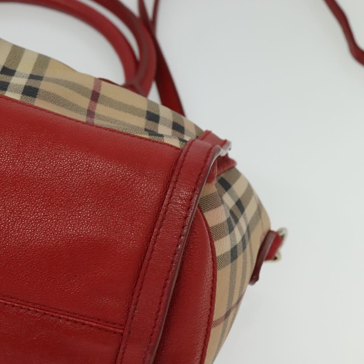 Burberry Pilgrim Satchel Haymarket Coated Canvas, BEIGE, CANVAS, Handbag