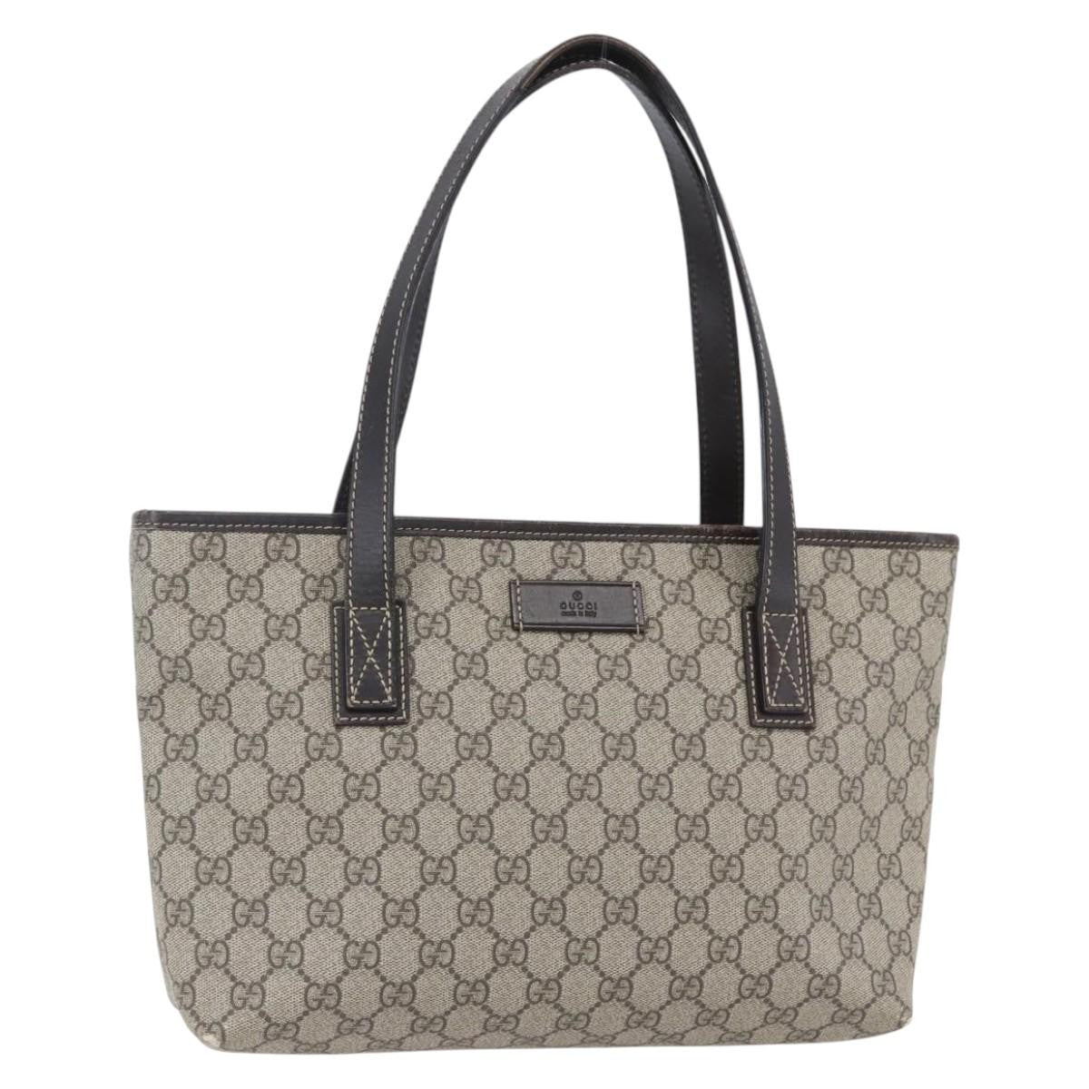 Gucci Plus Tote GG Coated Canvas with Leather, BEIGE, CANVAS, Tote bag