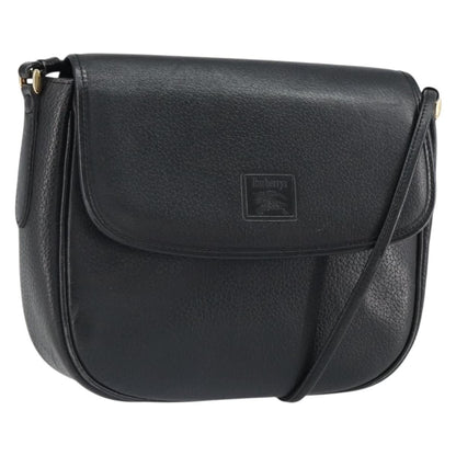 Burberry Vintage Shoulder Bag Leather, BLACK, LEATHER, Shoulder bag