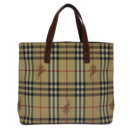 Burberry Top Handle Tote Haymarket Coated Canvas, BEIGE, CANVAS, Tote bag