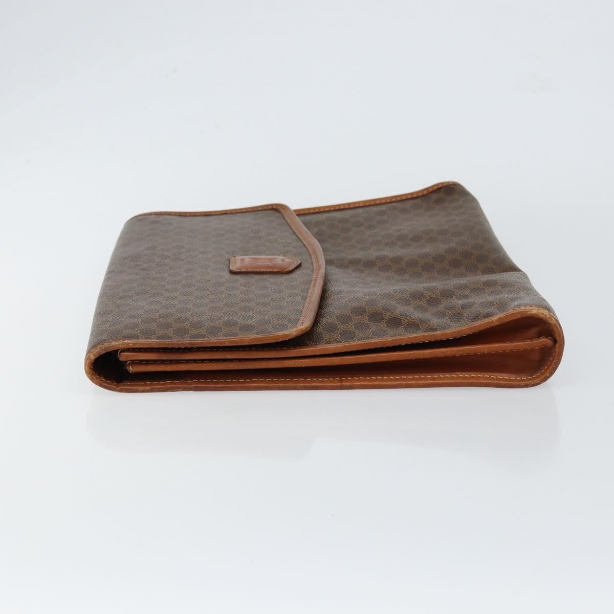 Celine Macadam Pochette Canvas and Leather, BROWN, CANVAS, Clutche & pouche
