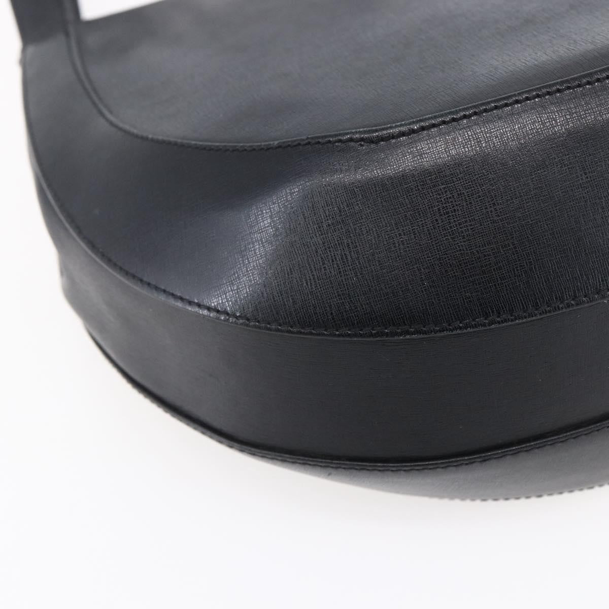 Salvatore Ferragamo Gancini Shoulder Bag Leather, BLACK, LEATHER, Shoulder bag