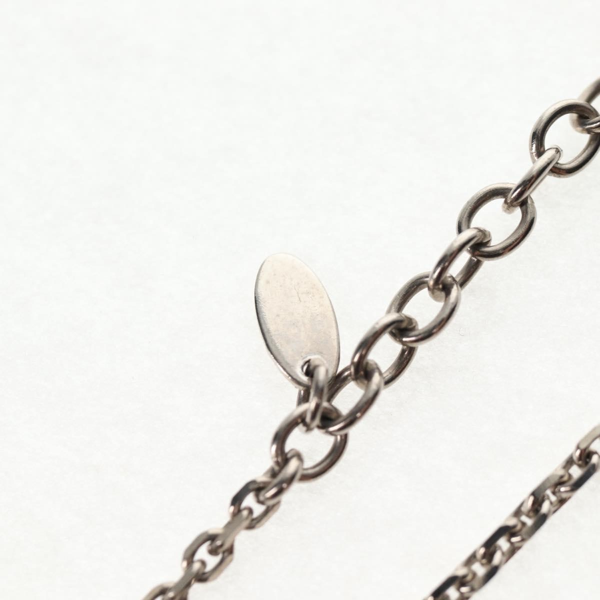 Chanel Vintage CC Pendant Long Necklace Metal, SILVER, METAL, Necklace