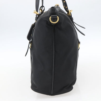 Prada Belted Tote Tessuto, BLACK, NYLON, Tote bag