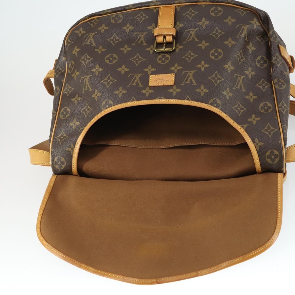 Louis Vuitton Saumur Handbag Monogram Canvas, BROWN, CANVAS, Shoulder bag