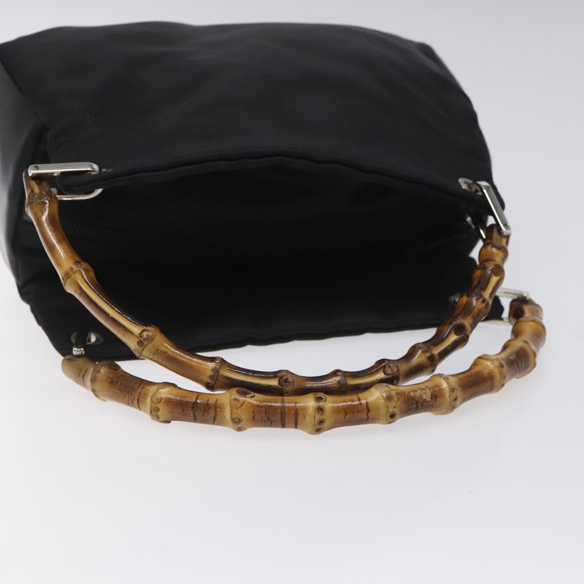 Gucci Bamboo Top Handle Tote Nylon, BLACK, NYLON, Tote bag