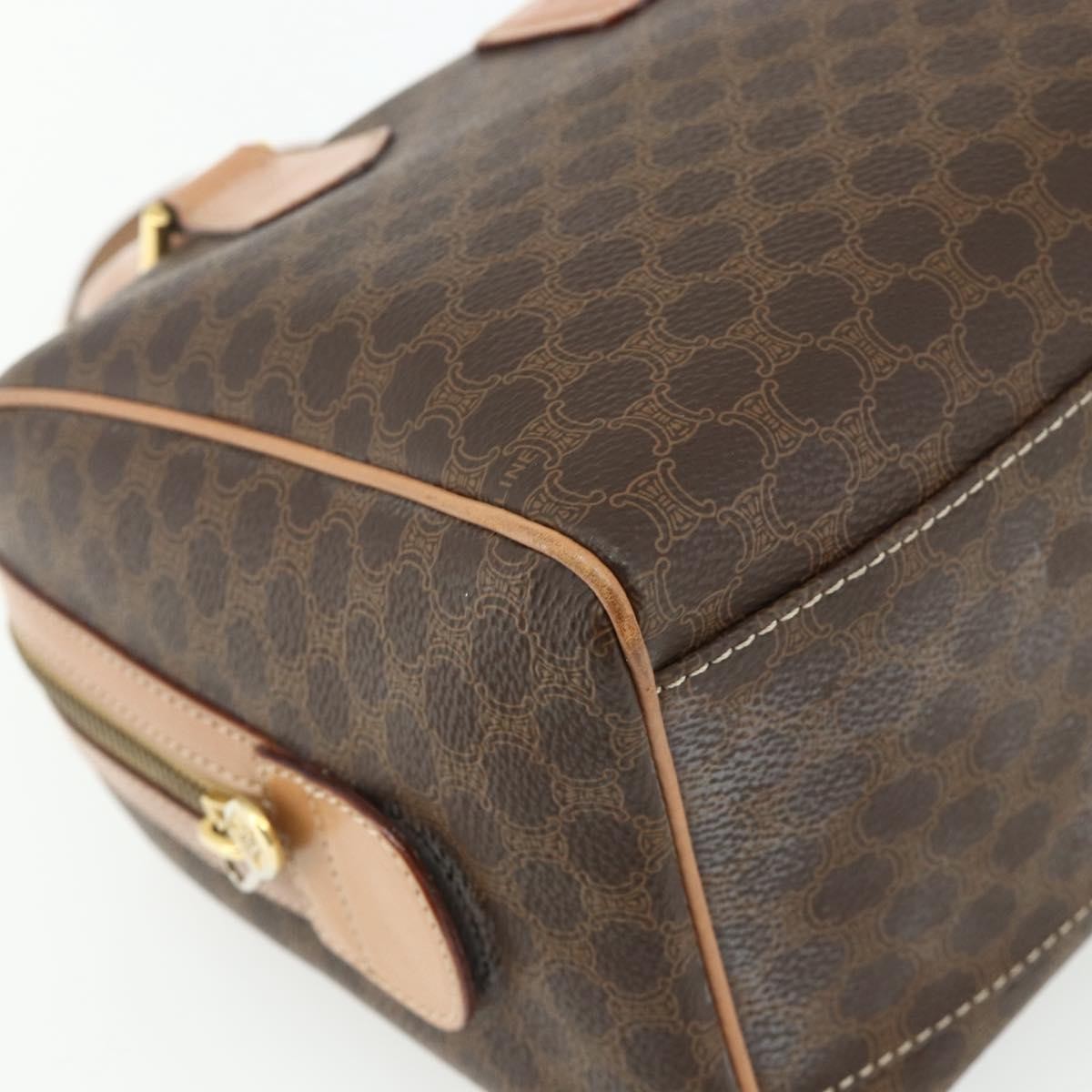 Celine Vintage Macadam Boston bag Canvas and Leather, Brown, Canvas, Handbag